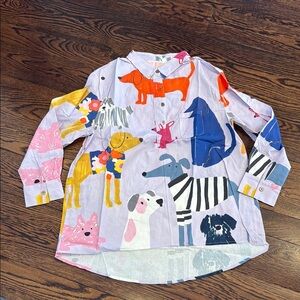 Multicolor Dog Print Button-Up Shirt - Brand Unspecified